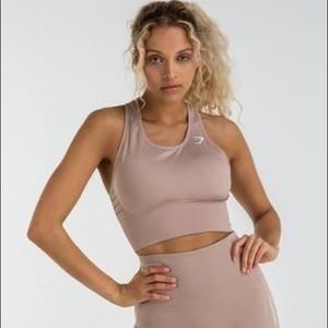 Gymshark NWOT Energy Seamless Crop Vest Taupe